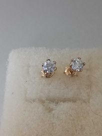 Kolczyki z żółtego złota 585 z brylantami 0.76ct