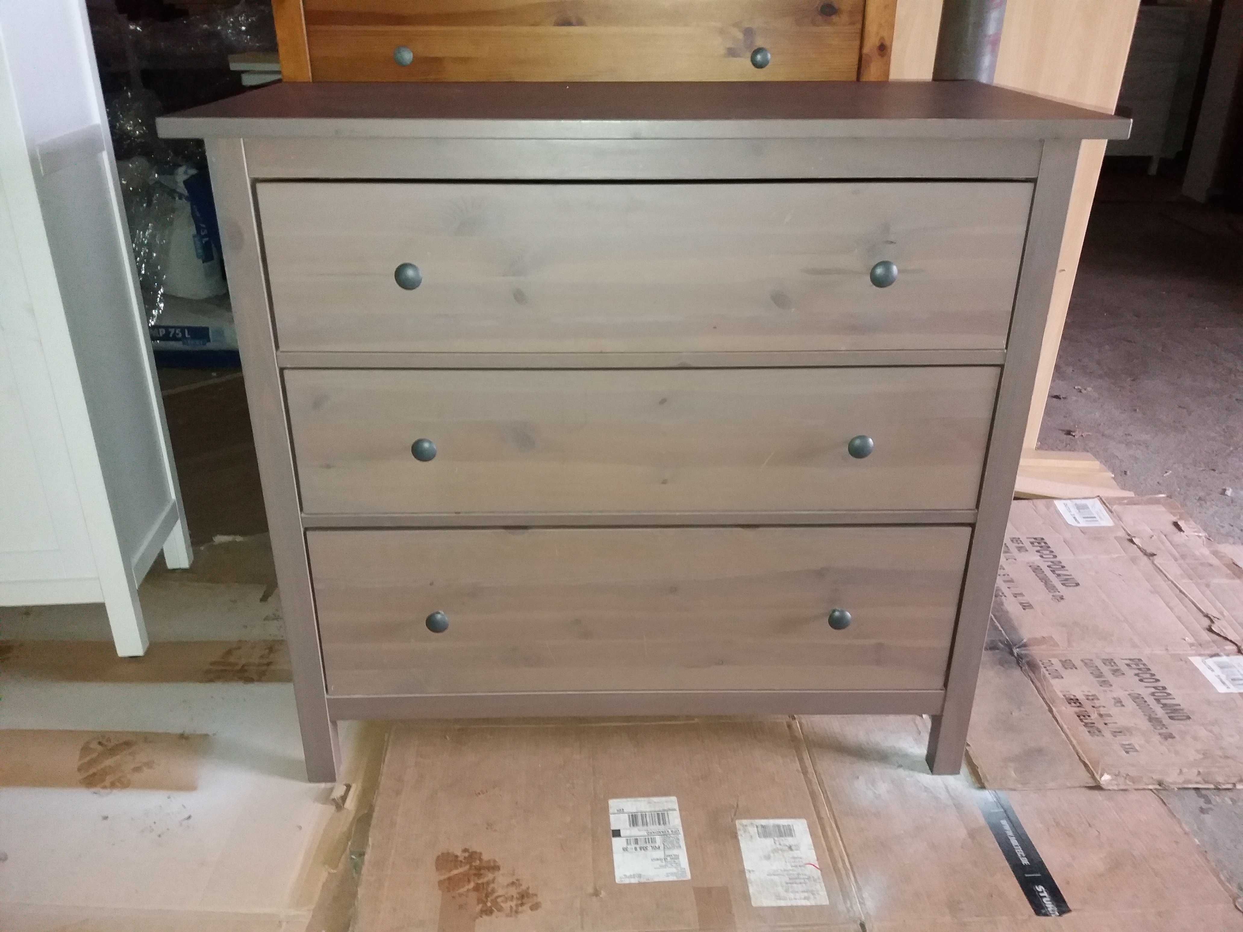 IKEA Hemnes  komoda z 3 szufladami,szara,108x50x96cm-dostawa grat