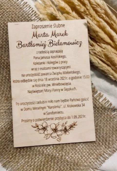 Ślubne zaproszenia podziękowania zawieszki na alkohol