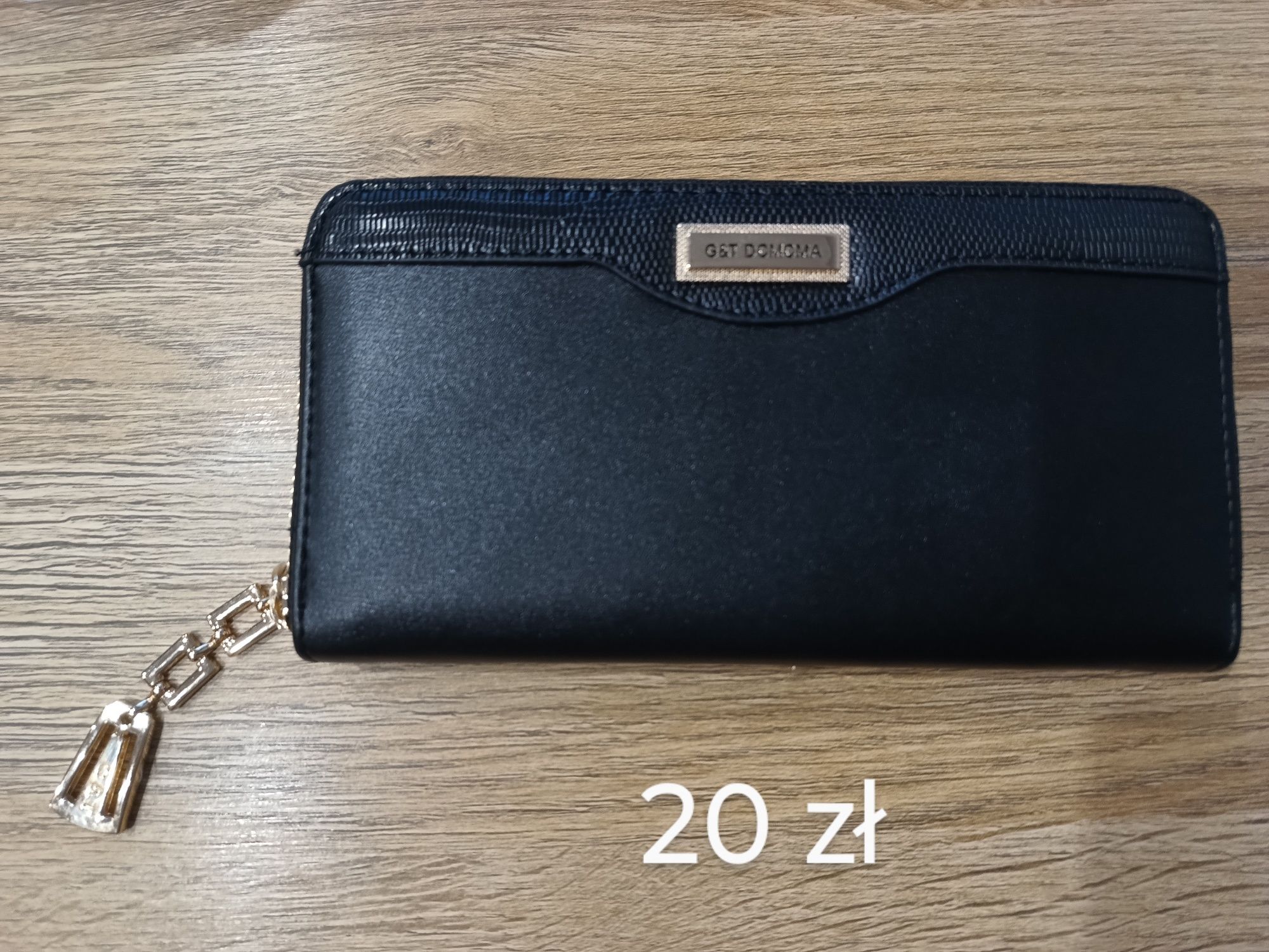 Piękny nowy czarny damski portfel