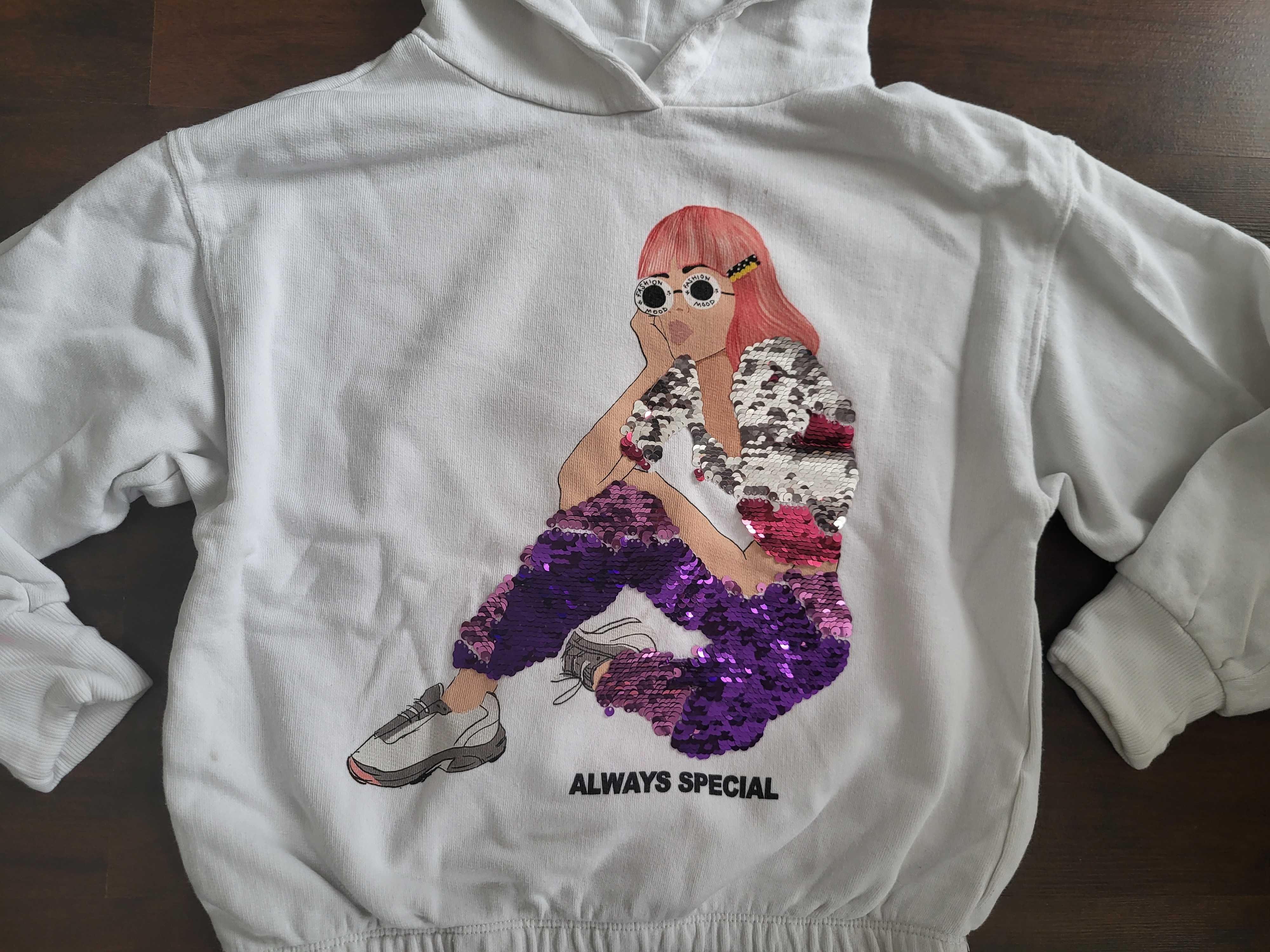 Prześliczna bluza zara r. 140 z cekinami stan super