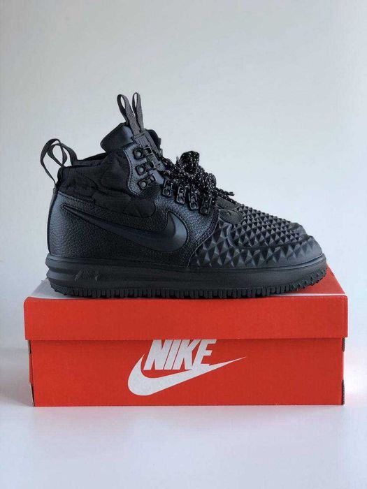 Мужские зимние кроссовки с мехом Nike Air Force LF1 Duckboot "Black"