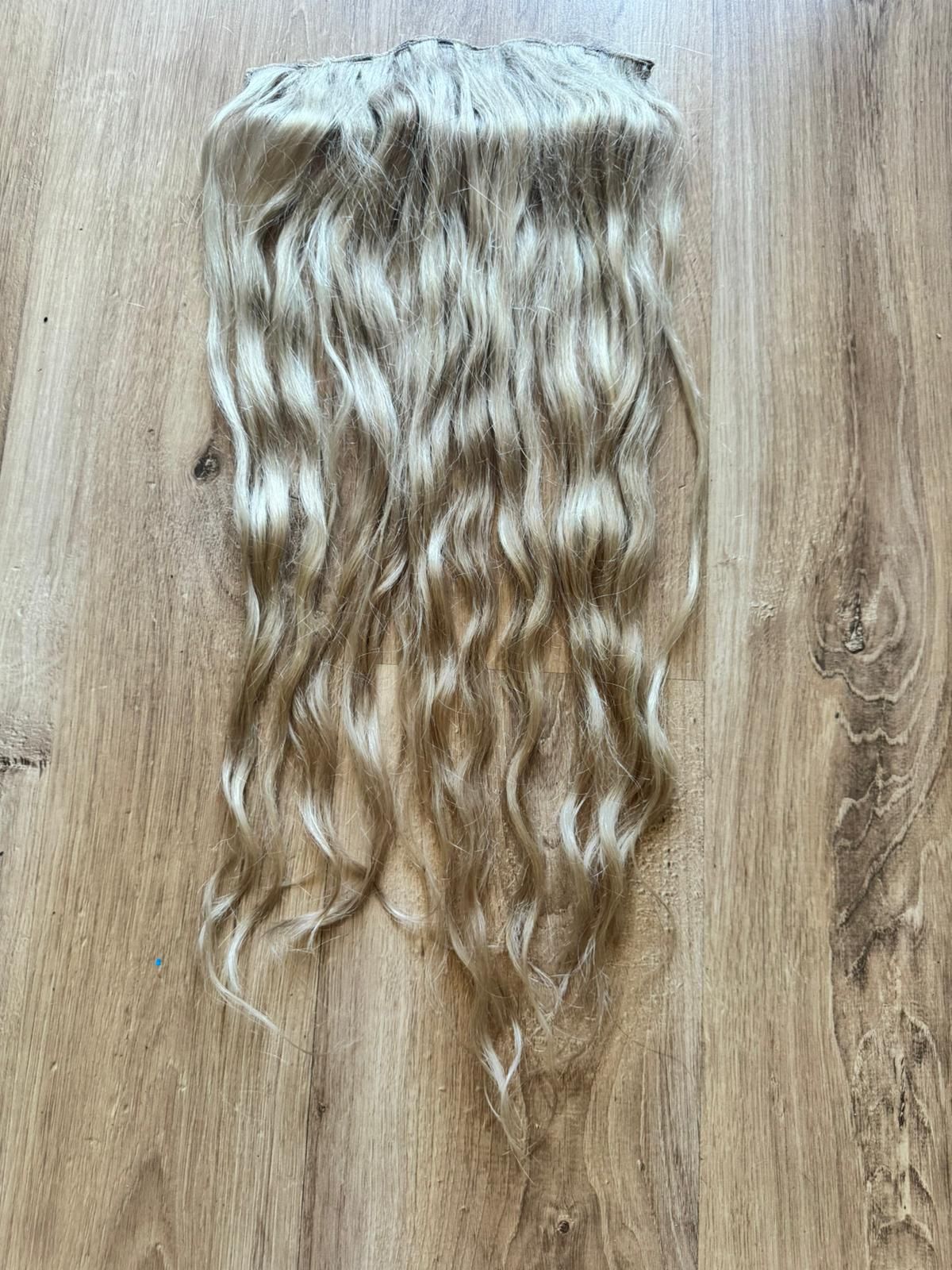 Treska gruba blond taśma clip on balejage peruka włosy naturalne 60cm