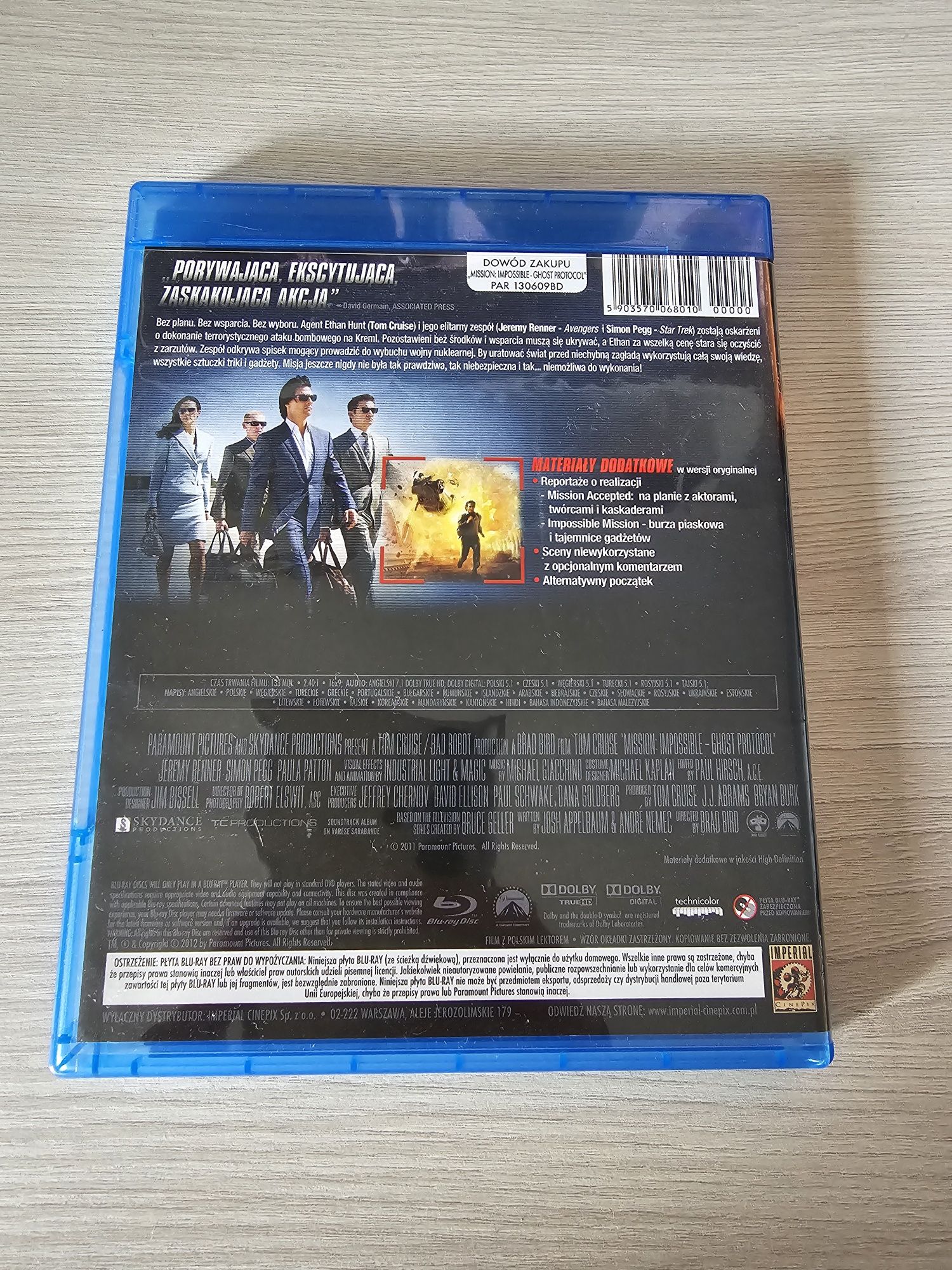 Mission Impossible: Ghost Protocol bluray - stan idealny