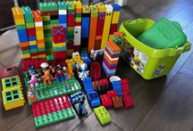 Klocki LEGO DUPLO duży zestaw, figurki, plastikowe pudełko, ok 170 szt