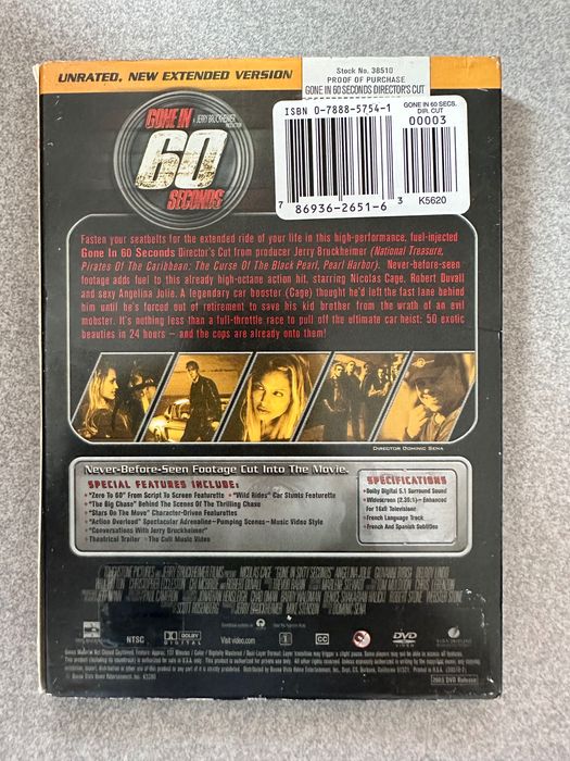 GONE IN 60 SECONDS – Director’s Cut (DVD, REGION 1)