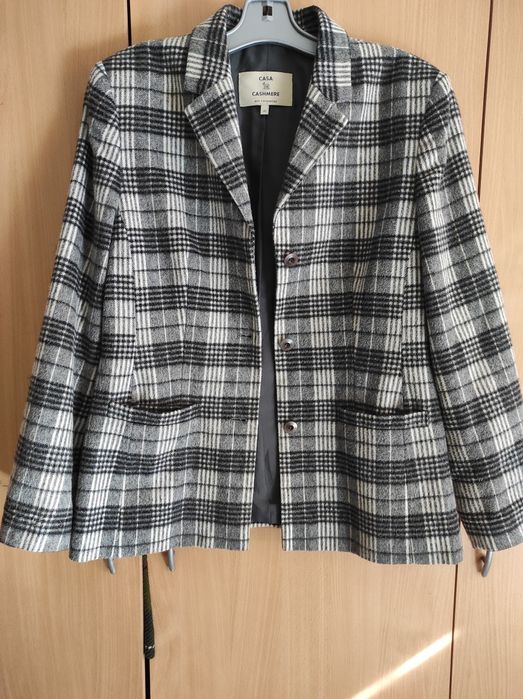 Marynarka z kaszmiru motyw krata 40/L