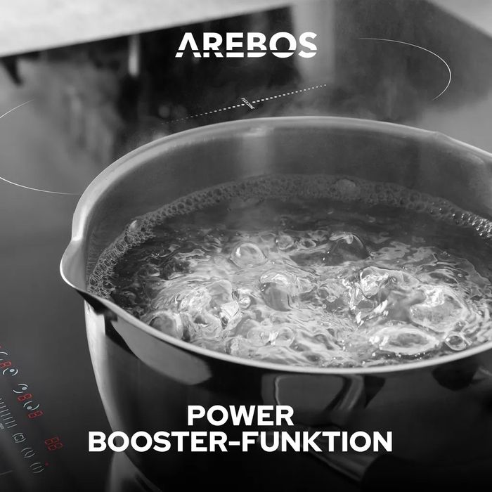 Płyta indukcyjna AREBOS 77 cm | 9800 W, 5 stref, Flex, Timer & Sensor