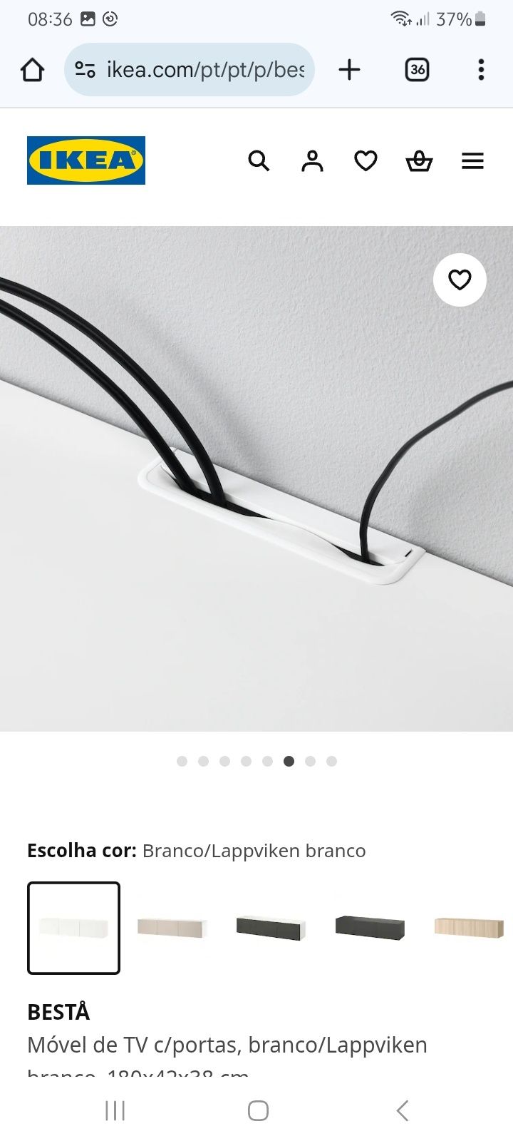 Móvel tv com base em vidro branco Ikea