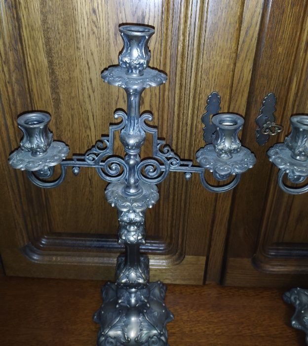 Старинные подсвечники,канделябры,Польша,Россия,до 1917г,55 см