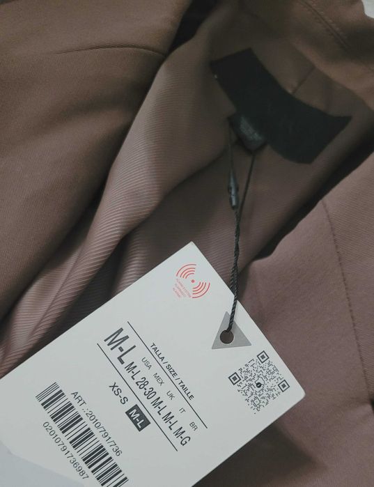 brązowa norkowa marynarka z wiązaniem paskiem Zara M 38 L 40