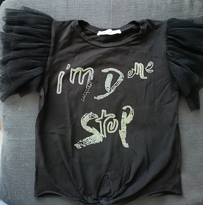 Bluzka bluzeczka czarna Mała Mi rozm. .134