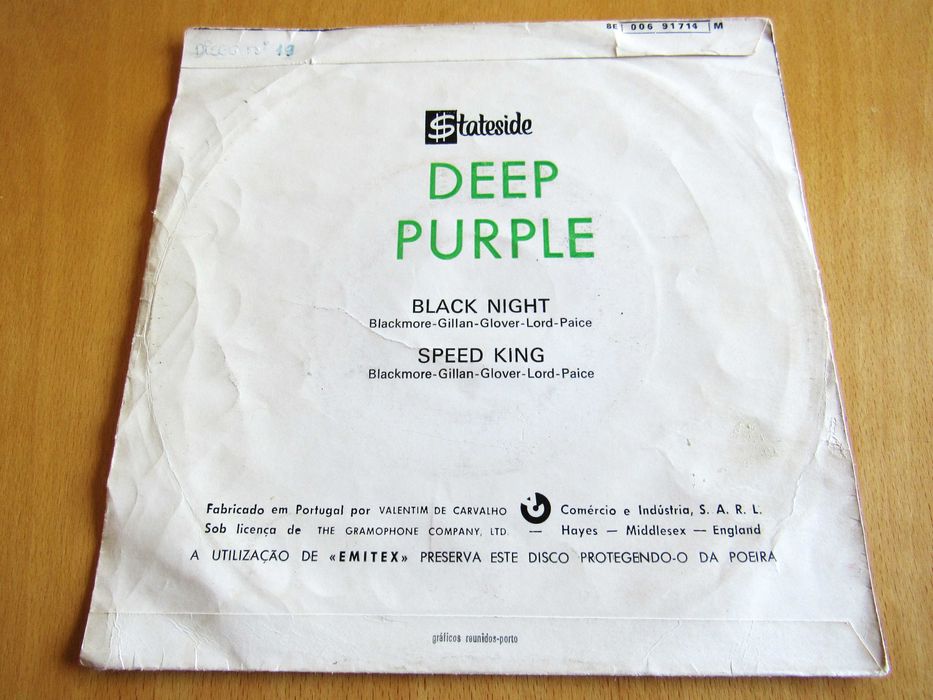 Deep Purple "Black Night", Single, Portugal