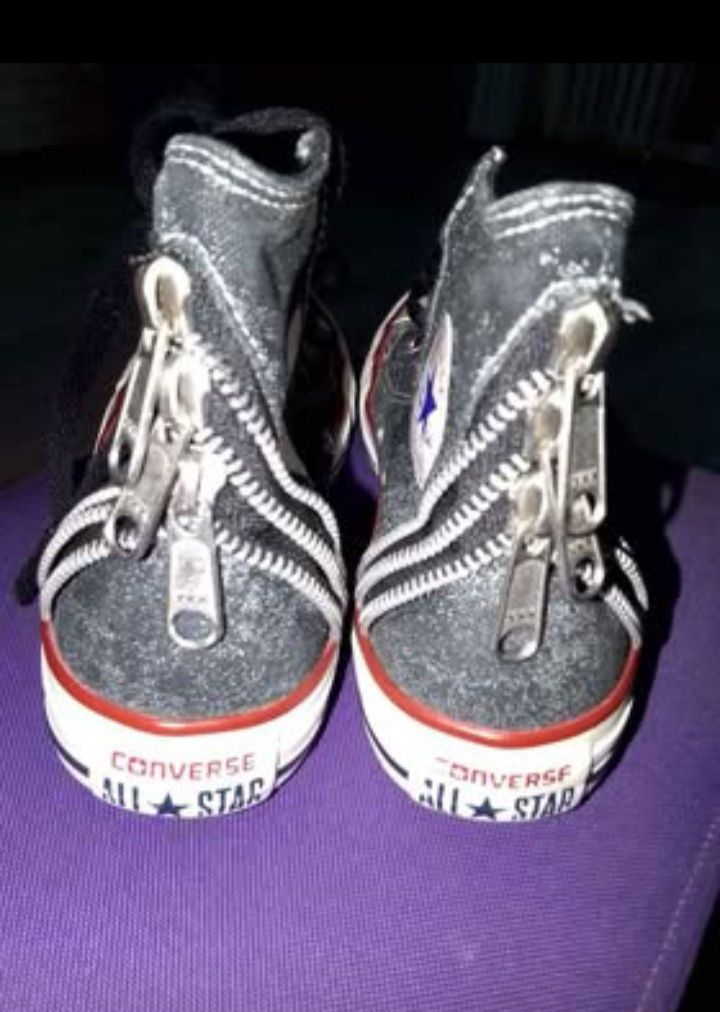 Długie trampki czarno-białe converse