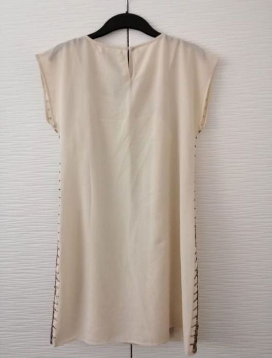 Sukienka cekiny beż i złoto