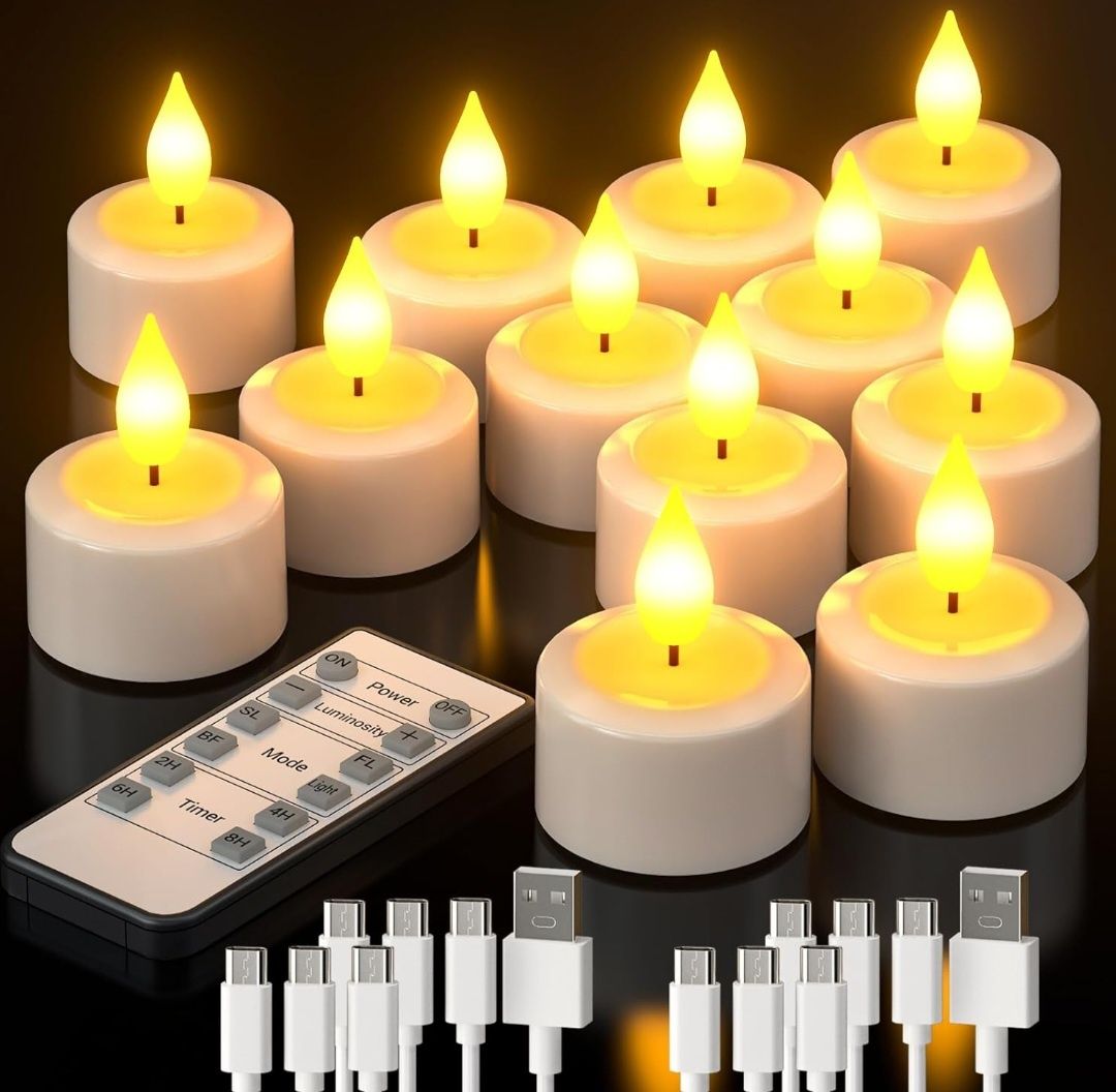 12szt PChero Akumulatorowe świece LED Tea Light
