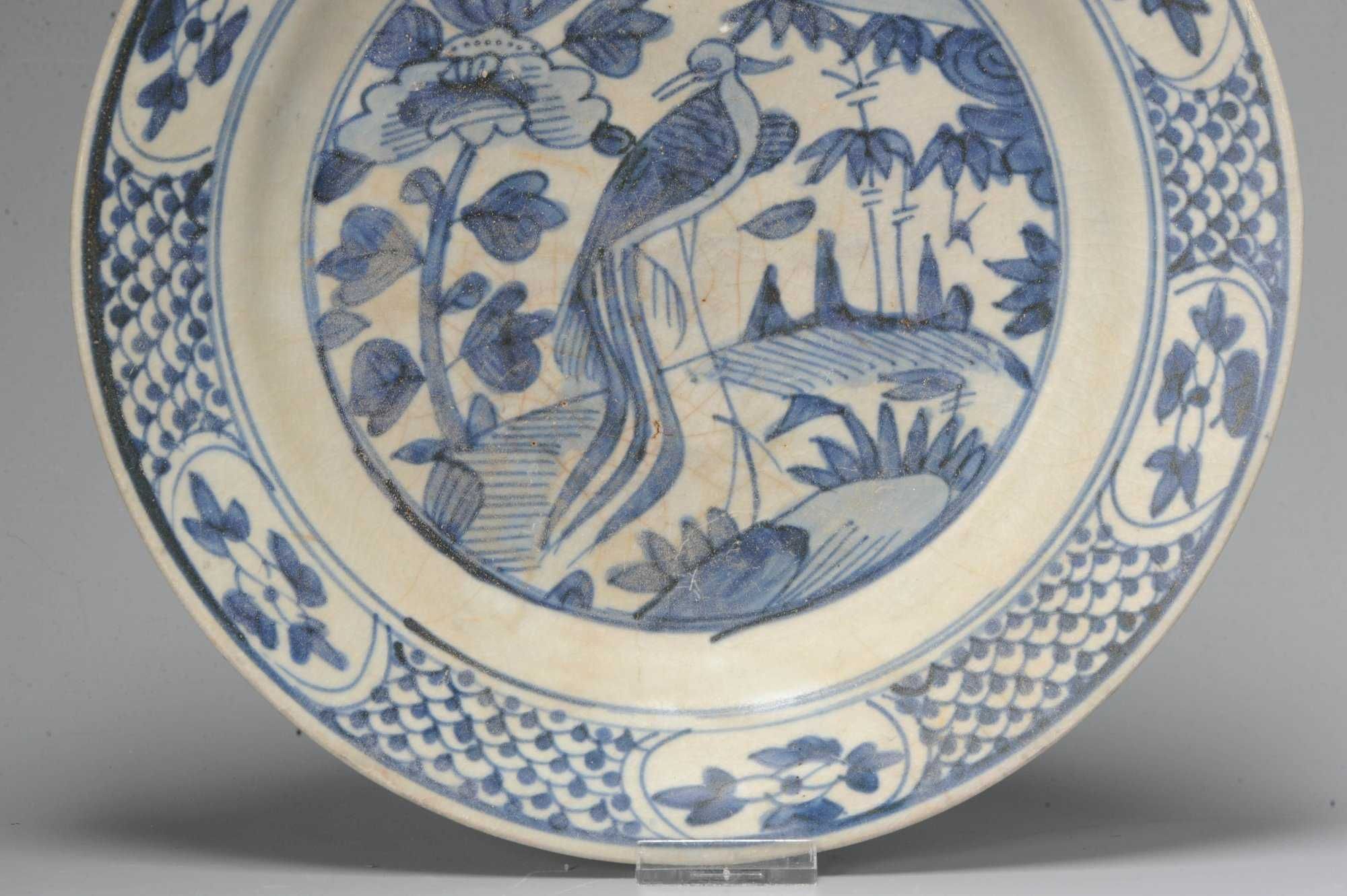 Grande Prato porcelana China azul e branco dinastia Ming Wanli Fénix