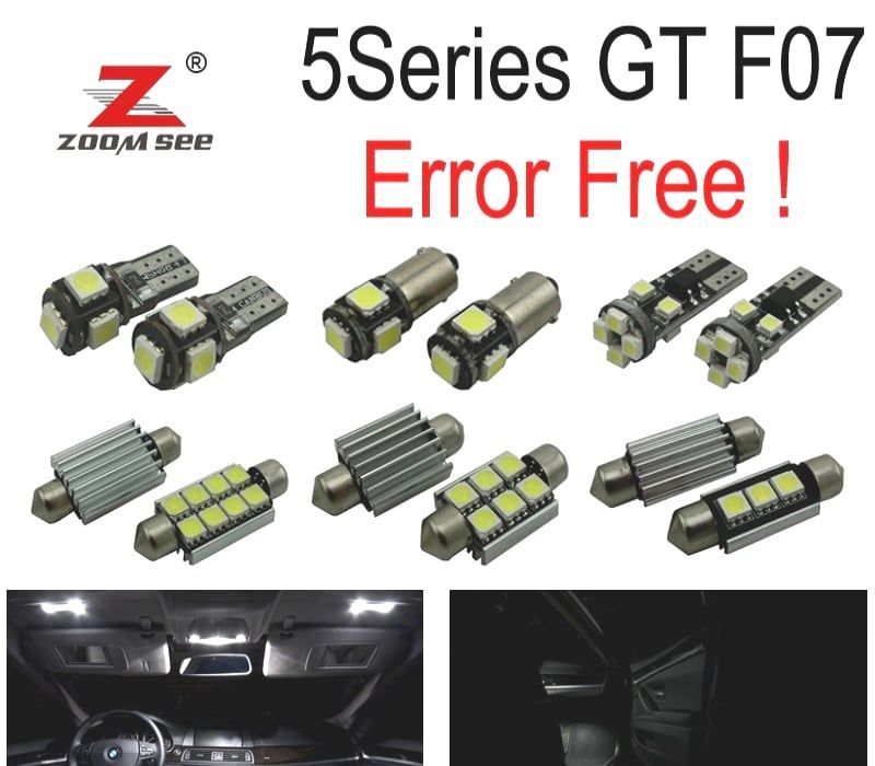KIT COMPLETO DE 19 LÂMPADAS LED INTERIOR PARA BMW 5 SERIE F07 5GT HATCHBACK 528I GT 535I GT 550I GT