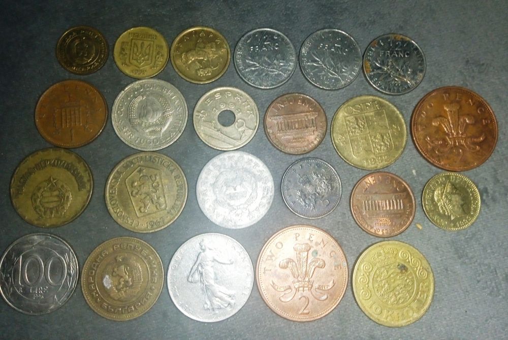 Różne monety zagraniczne