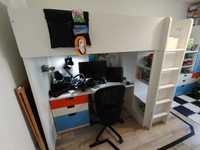 Łóżko piętrowe Ikea SMASTAD z biurkiem + GRATIS szyba hartowana biurko