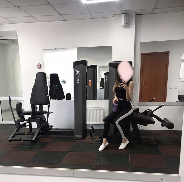 Костюм для фітнесу жіночий чорний - топ і лосини XS-S