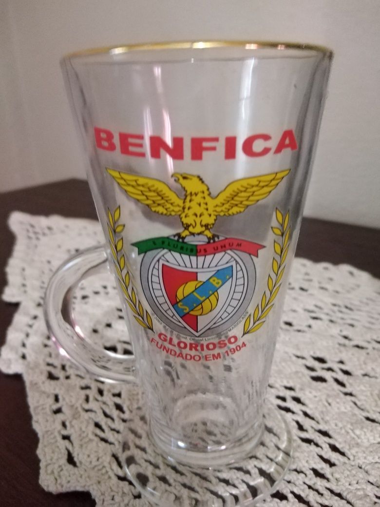 Caneca grande de vidro sport Lisboa e Benfica só 3€