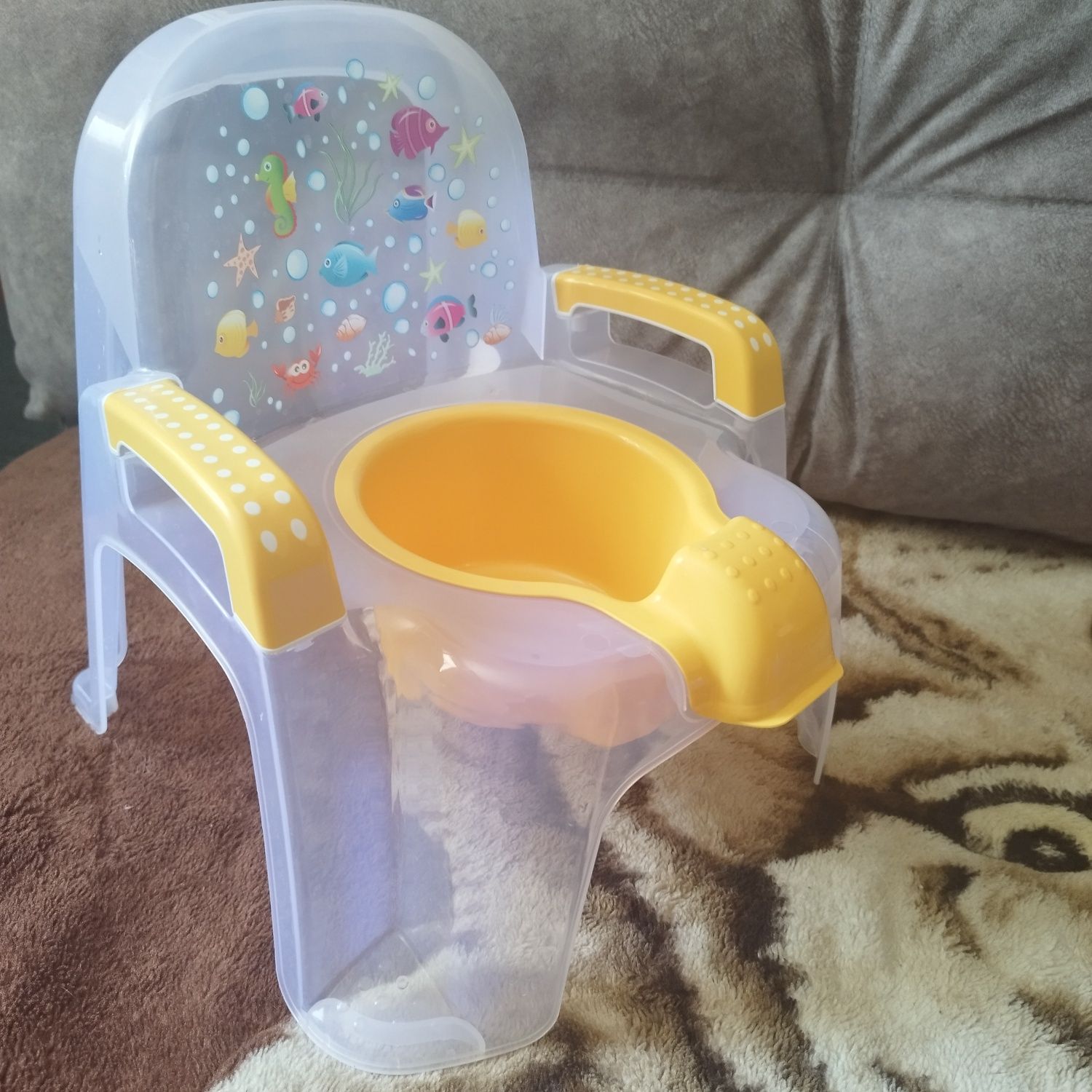Детский горшок-стульчик со съёмной чашей, прозрачный