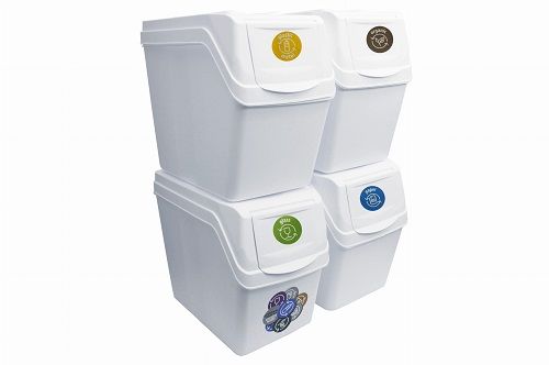 Kosz Na Śmieci 4X20L Do Segregacji Sortibox Biały Iswb20S4-S449