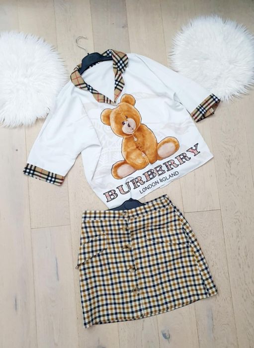 Burberry 40 / L zestaw koszula spodniczka