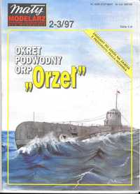 Mały Modelarz 2-3 1997 ORP ORZEŁ model 1:100 oryginał