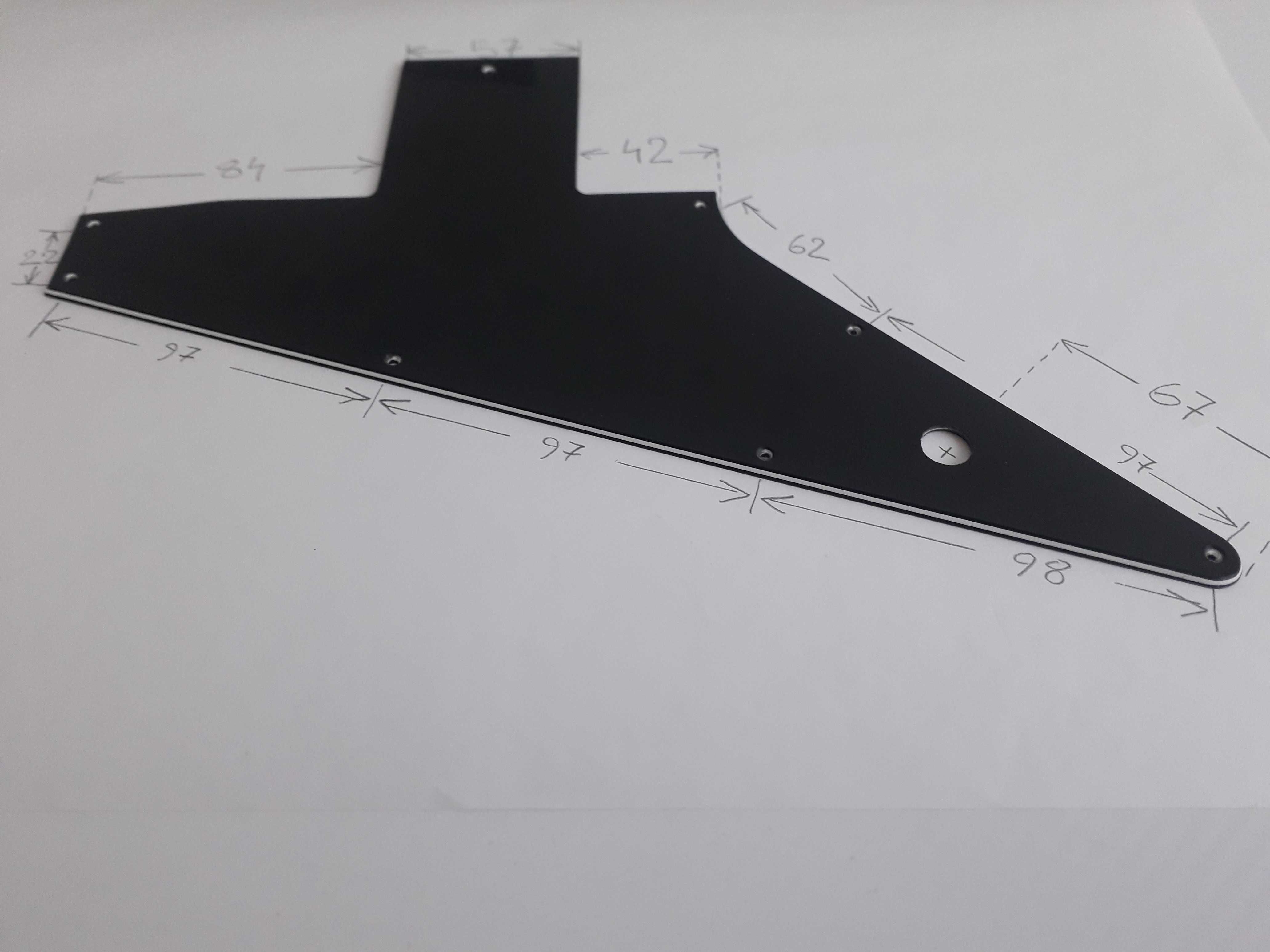 pickguard do gibson explorer (czarny-biały-czarny połysk)