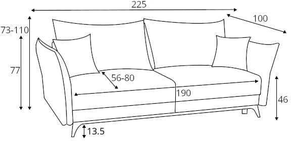 SOFA GRANTS, w kolorze bordowym