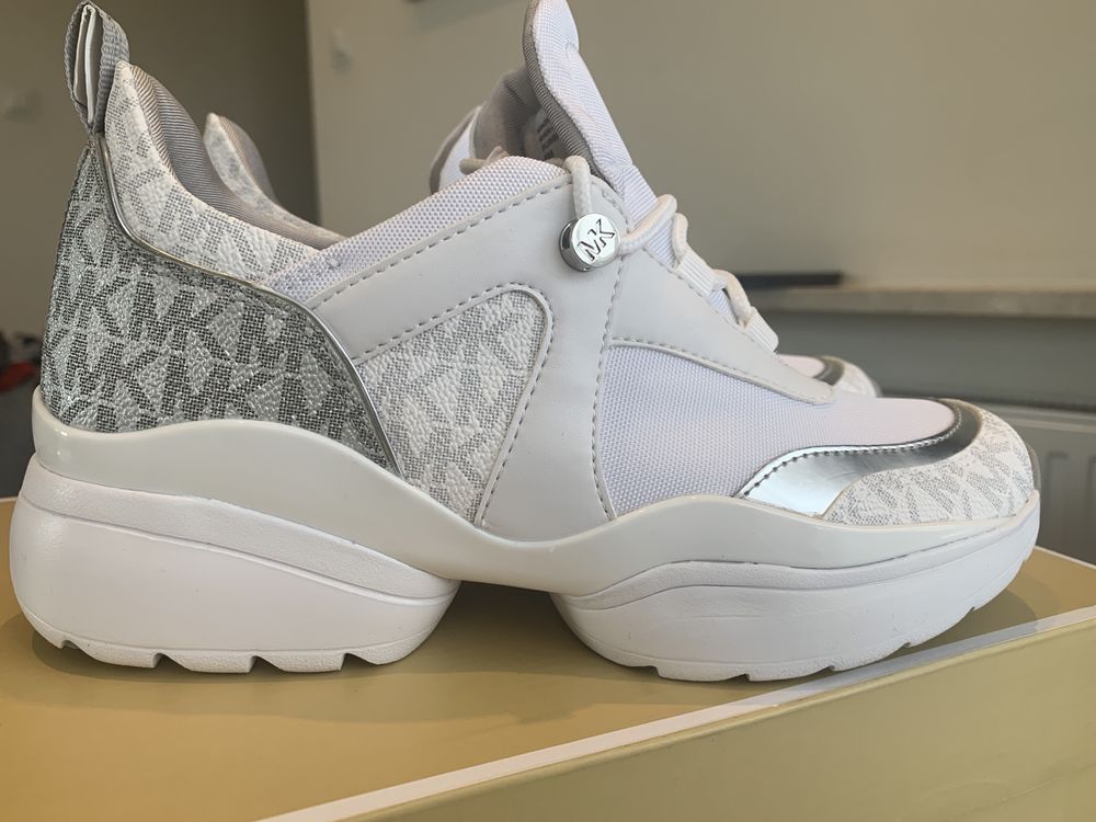 Buty Michael Kors M6(36,5/37) biało srebrne sneakersy. Nowe,oryginał