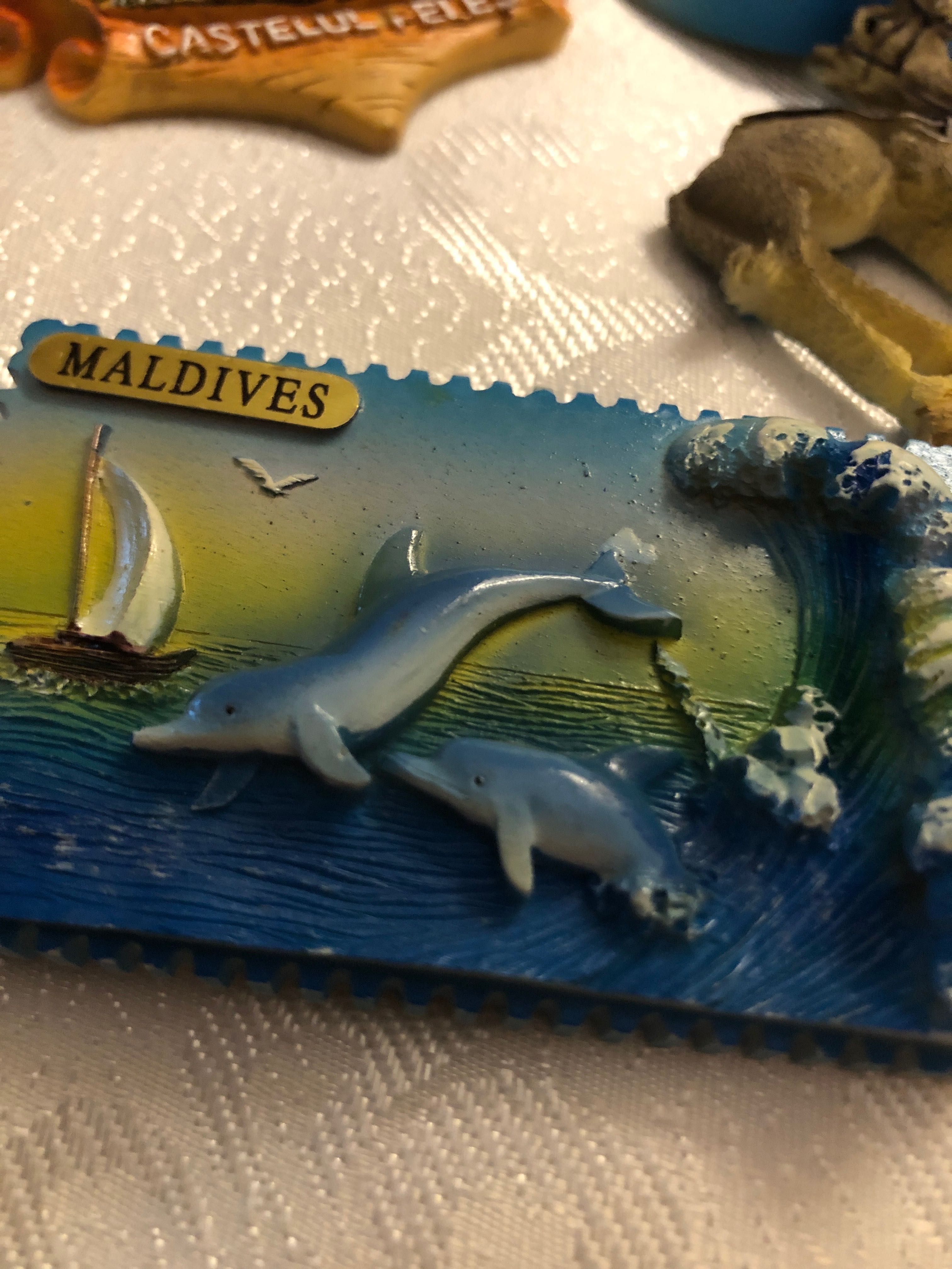 Magnes trójwymiarowy ,magnes na lodówkę, pamiątka z podróży MALEDIWY
