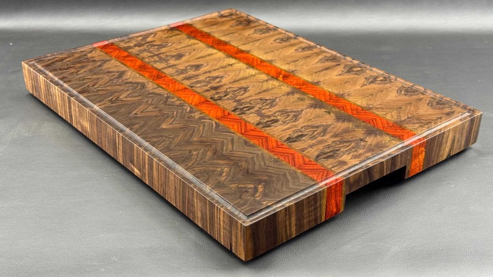 Sztorcowa deska do krojenia (Orzech/Dibetou/Padouk) 500x380x52 mm