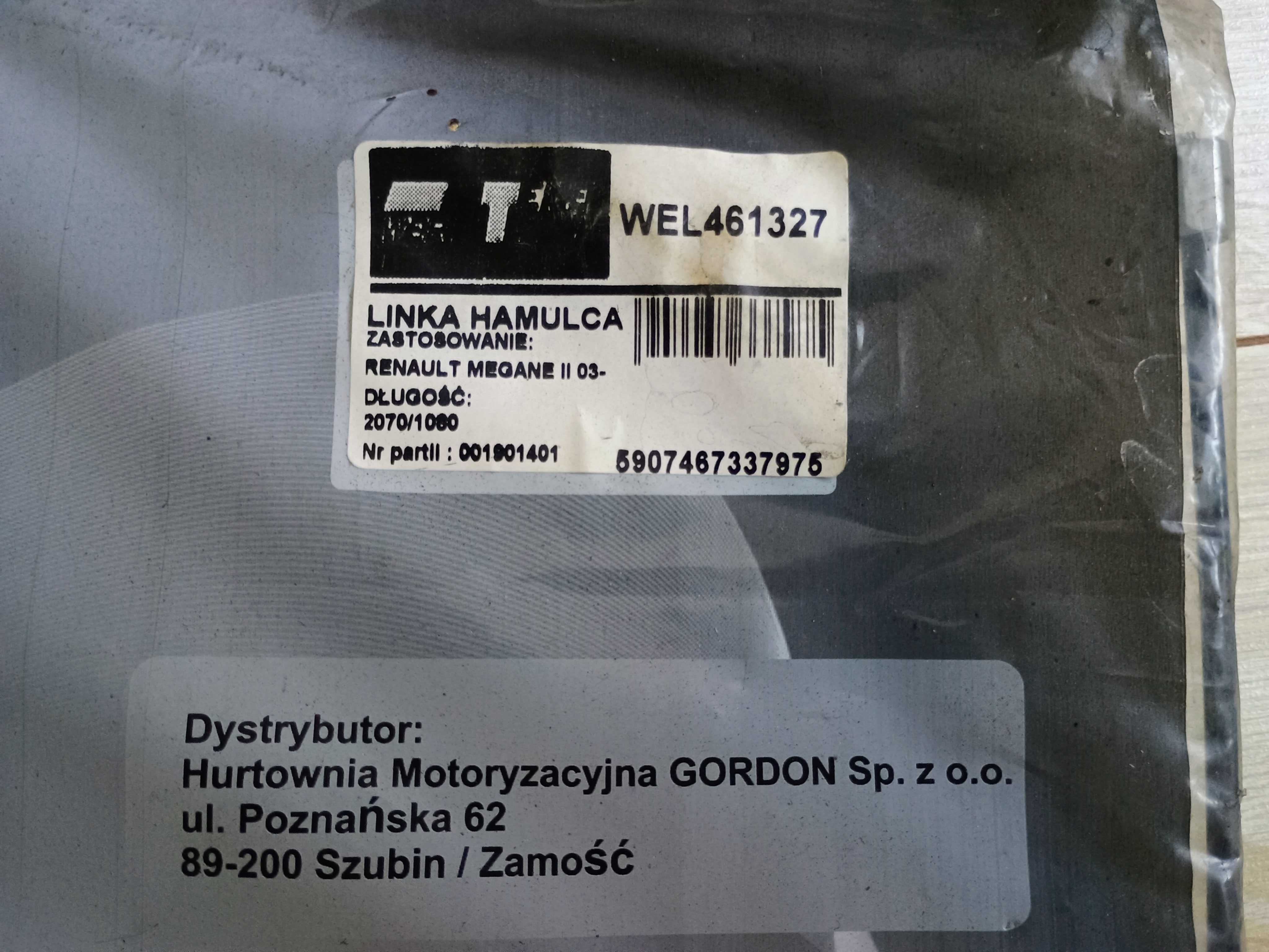 Linka hamulca ręcznego Renault Megane II