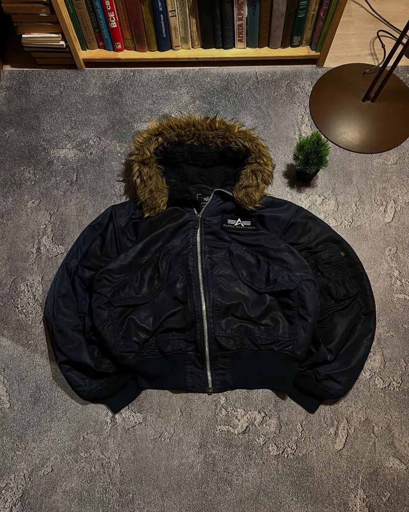 Бомбер Alpha Industries CWU-45 N2-B с капюшоном Alaska swag vintage