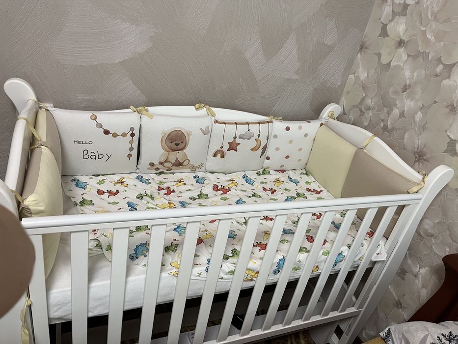 Дитяче ліжечко Верес ЛД15, ліжко з маятником + матрац