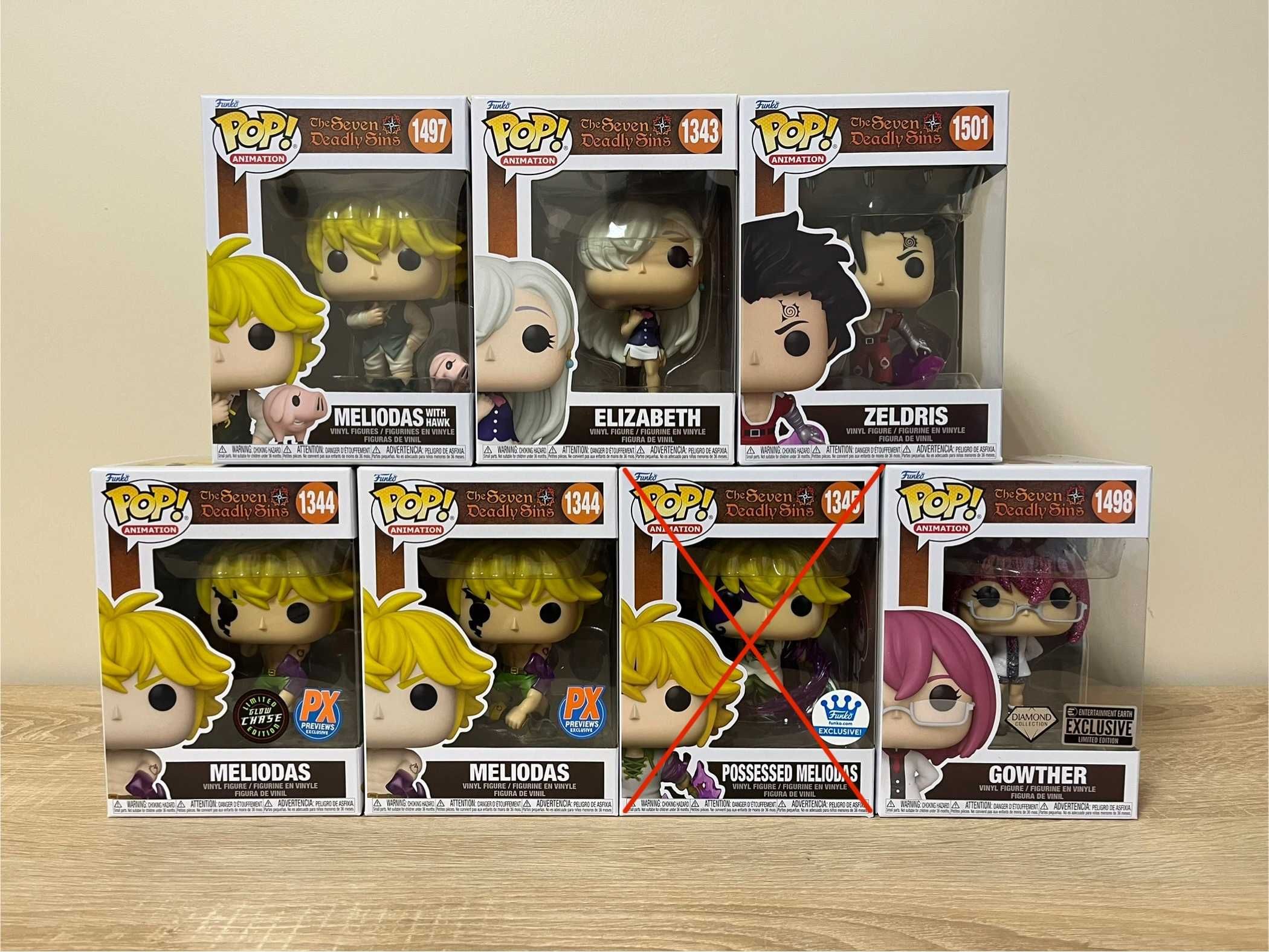 Фігурки FunkoPop Seven Deadly Sins, Семь Смертных Грехов