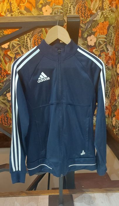 Granatowa bluza męska adidas rozpinana, zamek błyskawiczny rozmiar S