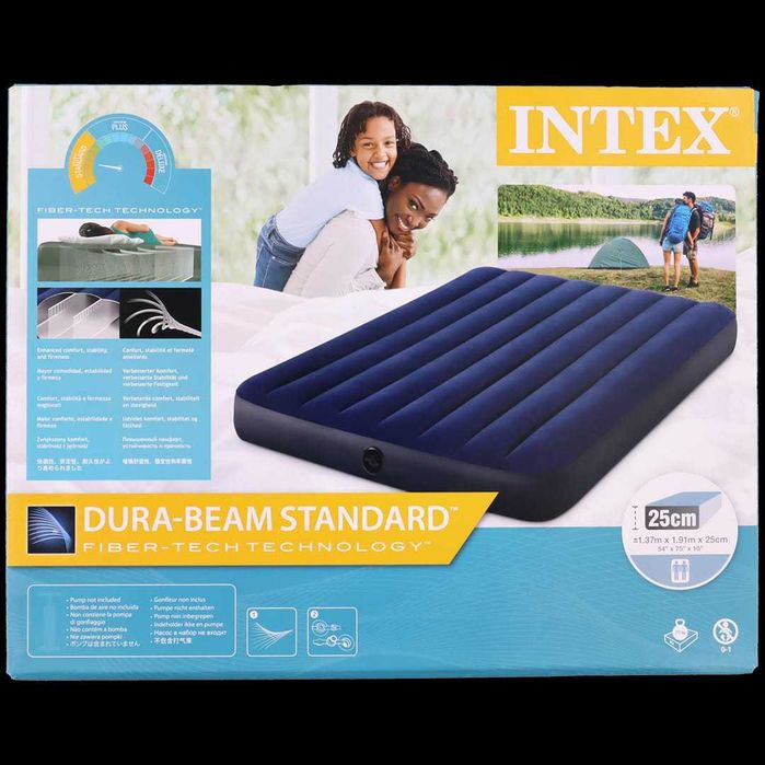 NOWY MATERAC dmuchany DWUOSOBOWY Intex 137 x 191 x 25 cm | Dla 2 osób