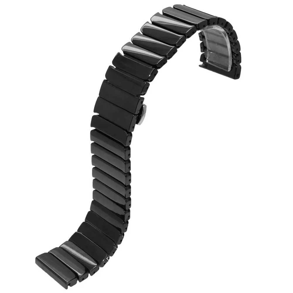 Bransoleta ceramiczna do zegarka Czarna 22 mm Pasek