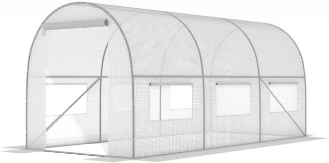 Tunel foliowy Biały z oknami - 10m2  szklarnia foliak