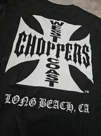 West Coast Choppers czarna krzyż koszulka męska gruba 6 rozmiarów NOWA