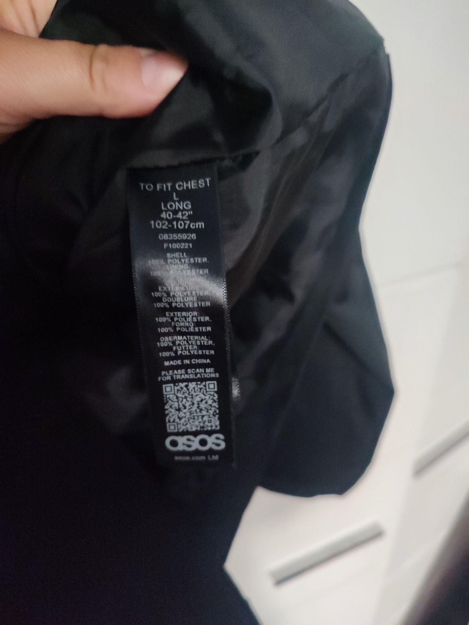 Czarna kurtka płaszcz trencz wiosenny jesienny męski rozmiar L ASOS