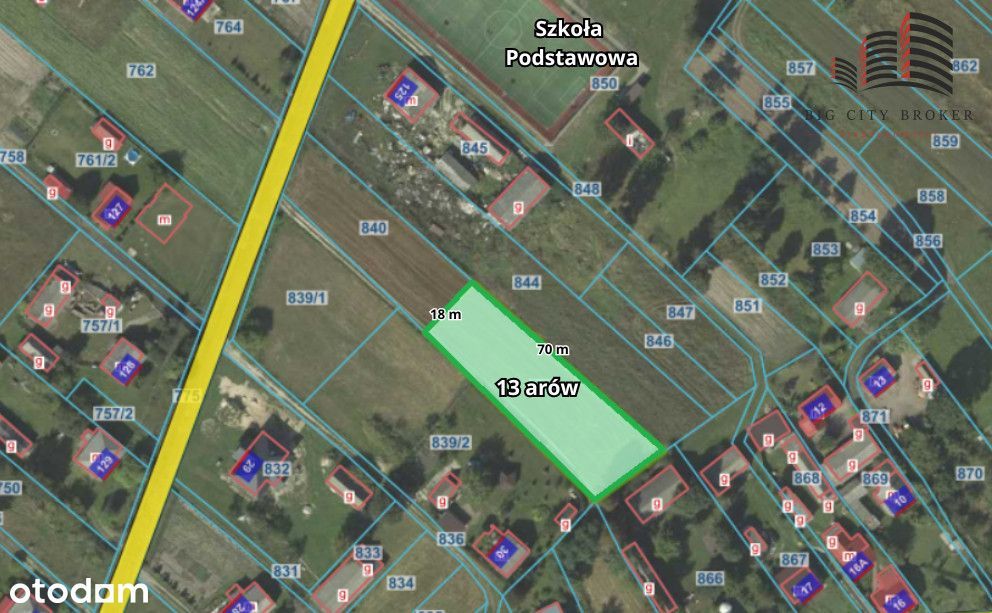 Działka w drugiej linii zabudowy, koło Milejowa