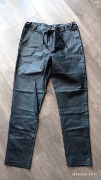 Spodnie gnieciuchy woskowane gumy duży rozmiar xxl  4xl nowe czarne