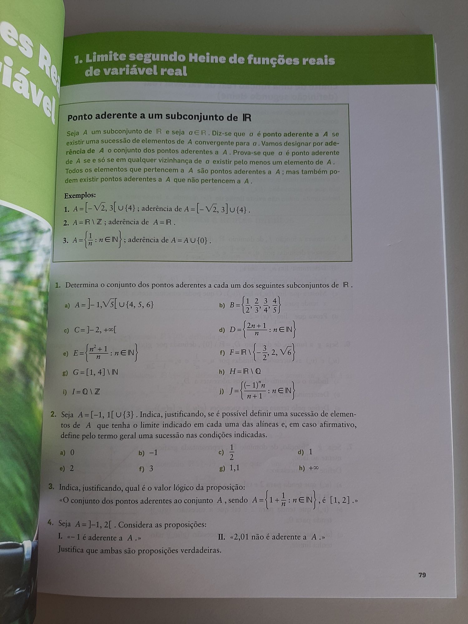 Caderno de exercícios Matemática A 11 ano