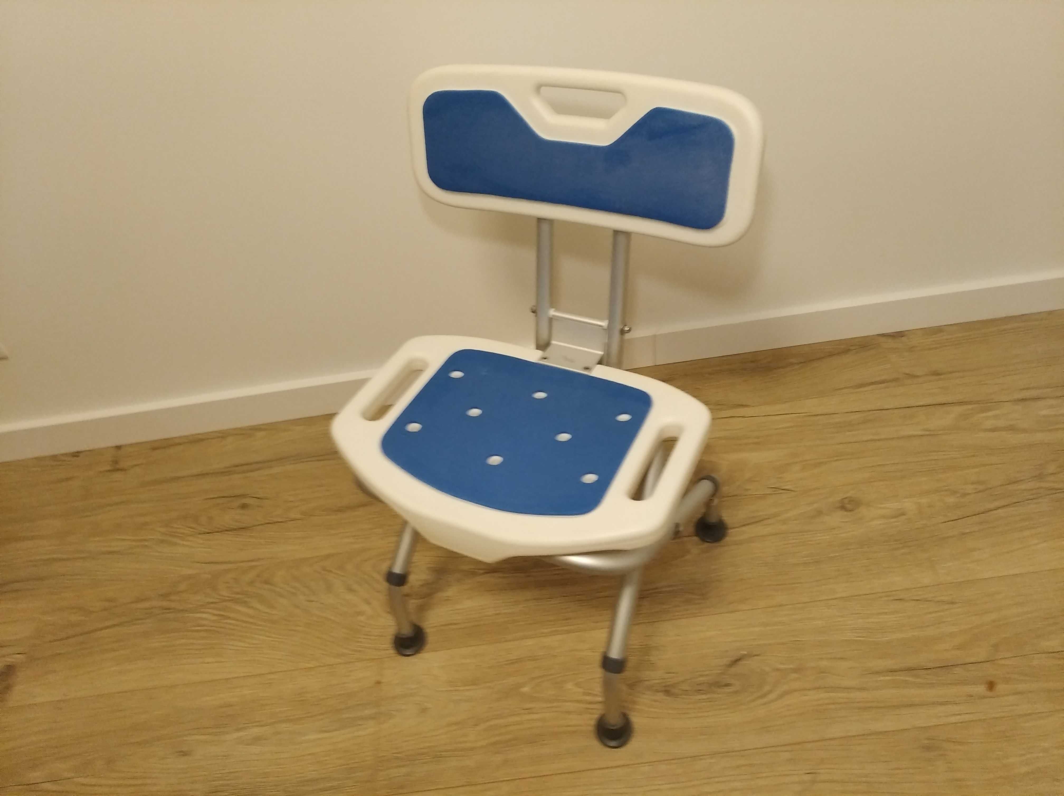 Krzesło prysznicowe składane rehabilitacyjne - HERDEGEN BLUE