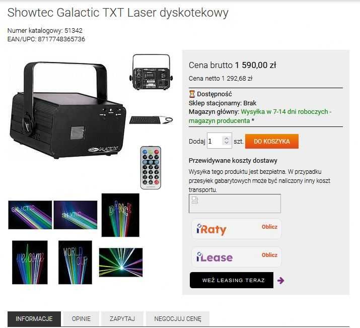 Laser Showtec galactic txt